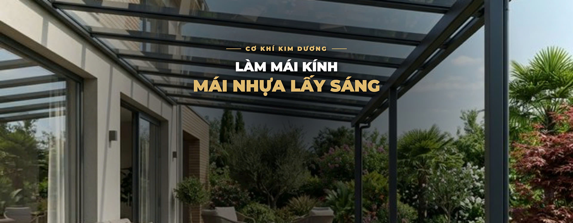 banner kim dương nhận làm mái kính mái nhựa lấy sáng