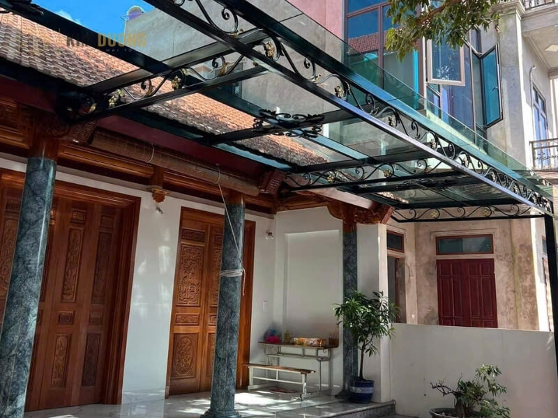 công trình làm mái kính trước sân nhà thờ tại đông ngạc hà nội