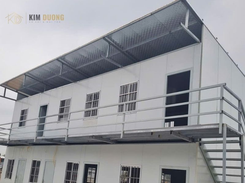 công trình làm tôn xốp chống nóng lợp dãy nhà trọ đẹp ở thanh trì - hà nội