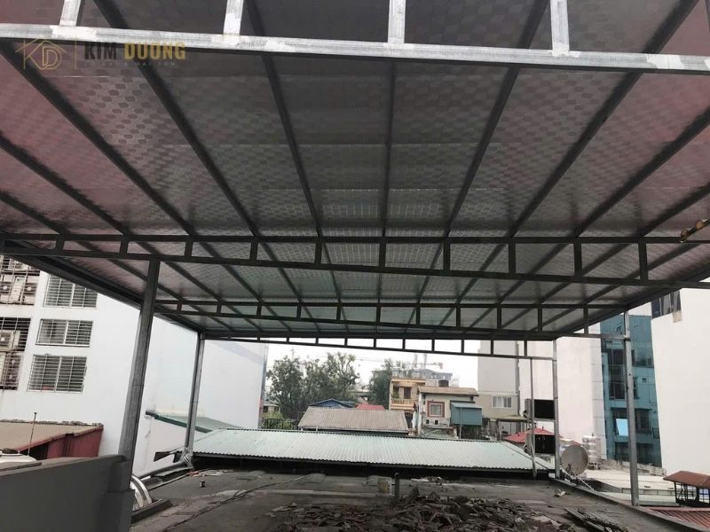 công trình làm tôn xốp chống nóng sân thượng ở cầu diễn - hà nội
