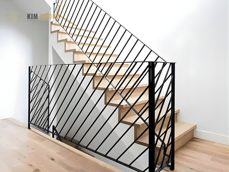 công trình lan can cầu thang sắt đơn giản ở hà đông hà nội