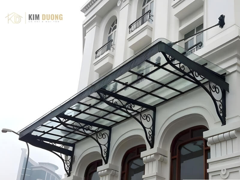 công trình mái hiên trước sảnh khách sạn ở hải phòng