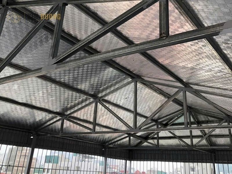 hệ thống kèo mái tôn xốp - công trình ở mỹ đình - hà nội
