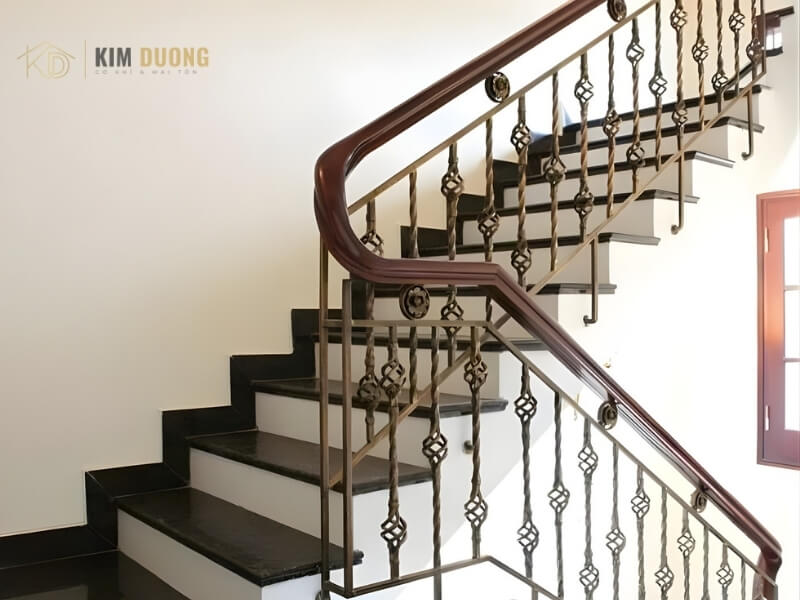 mẫu lan can cầu thang đẹp do kim dương thi công