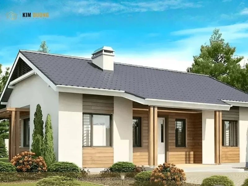 nhà lợp tôn phong cách farmhouse hiện đại