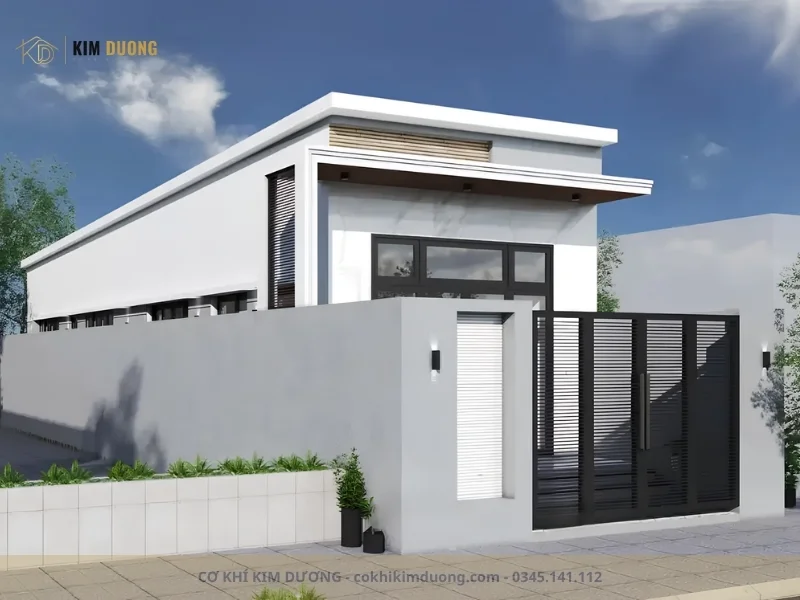 nhà phố mặt tiền hẹp lợp tôn một mái đẹp